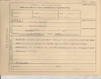 [Telegrama] 1945 nov. 27, [Brasil] [al] Alcalde Eliseo González, La Serena, [Chile]