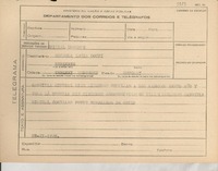 [Telegrama] 1945 nov. 27, [Brasil] [a la] Escuela Lucía Dotti, Mercedes, Uruguay