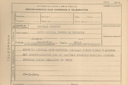 [Telegrama] 1945 nov. 27, [Brasil] [al] Liceo Carmela Romero de Espinoza, Concepción, Chile