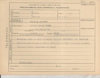 [Telegrama] 1945 nov. 27, [Brasil] [al] Alcalde Andrés Rosas Varas, Osorno, Chile