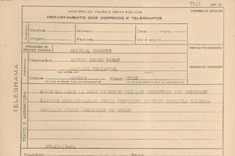 [Telegrama] 1945 nov. 27, [Brasil] [al] Alcalde Andrés Rosas Varas, Osorno, Chile