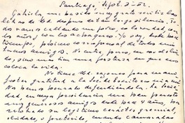 [Carta] 1952 sept. 2, Santiago, [Chile] [a] Gabriela [Mistral]