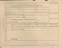 [Telegrama] 1945 nov. 26, [Brasil] [a] Vicente Ferrer, Santiago, Chile