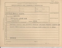 [Telegrama] 1945 nov. 26, [Brasil] [a] Benewitz, Concepción, Chile