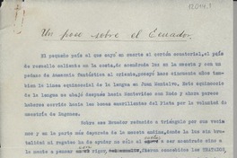 Un poco sobre el Ecuador