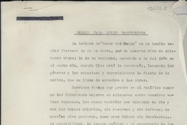 Recado para Julio Barrenechea