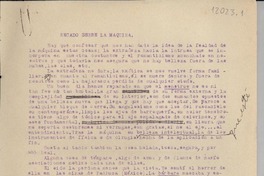 Recado sobre la máquina