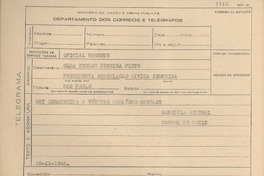 [Telegrama] 1945 nov. 28, [Brasil] [a] Olga Ferraz Pereira Pinto, Sao Paulo