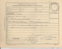 [Telegrama] 1945 nov. 30, Petrópolis [a] T. Pérez Rubio, Río de Janeiro
