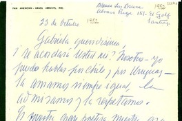 [Carta] 1952 oct. 23, Santiago [a] Gabriela Mistral
