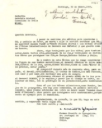 [Carta] 1953 ene. 30, Santiago, Chile [a] Gabriela Mistral, Consulado de Chile, Miami, [EE.UU.]