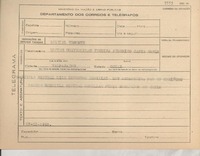 [Telegrama] 1945 nov. 27, [Brasil] [al] Rector Universidad Técnica Federico Santa María, Valparaíso, Chile