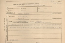 [Telegrama] 1945 nov. 27, [Brasil] [a] Miguel Bravo, Montevideo, Uruguay