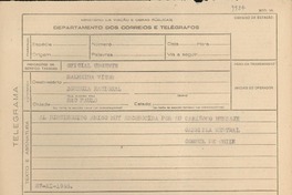 [Telegrama] 1945 nov. 27, [Brasil] [a] Dalmeida [i.e. D'Almeida] Vitor, Sao Paulo, [Brasil]