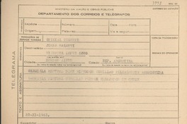 [Telegrama] 1945 nov. 27, [Brasil] [a] Juana Salotti, Buenos Aires, Argentina