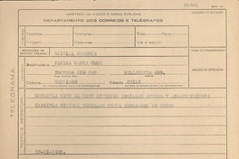 [Telegrama] 1945 nov. 23, [Brasil] [a] Elvira Santa Cruz, Santiago, Chile