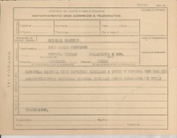 [Telegrama] 1945 nov. 23, [Brasil] [a] José María Souviron, Santiago, Chile