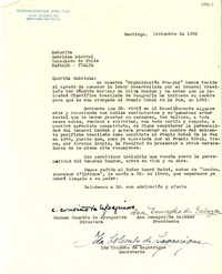 [Carta] 1952 dic, Santiago [a] Gabriela Mistral, Nápoles