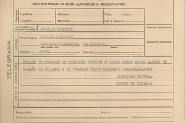 [Telegrama] [1945, Brasil] [a] Rafael Alvarado, Encargado de negocios del Ecuador, Río de Janeiro