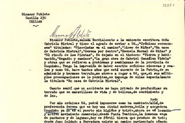 [Carta] 1953 nov. 13, Chillán [a] Gabriela Mistral