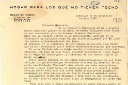 [Carta] 1953 nov. 15, Santiago [a] Gabriela Mistral