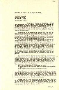 [Carta] 1953 jun. 26, Santiago, Chile [a] Gabriela Mistral, La Habana, Cuba