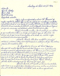 [Carta] 1953 nov. 25, Santiago, Chile [a] Gabriela Mistral, Nueva York, EE.UU