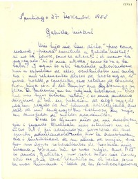 [Carta] 1953 nov. 27, Santiago [a] Gabriela Mistral