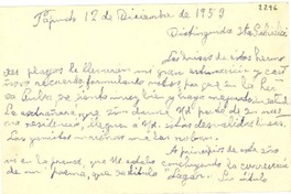 [Tarjeta] 1953 dic. 12, Papudo, [Chile] [a] Gabriela Mistral