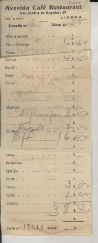 [Receta de cocina] [1935], Lisboa, [Portugal]