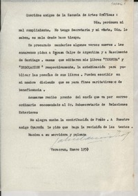 [Carta] 1950 ene., Veracruz, [México] [a] la Escuela de Artes Gráficas