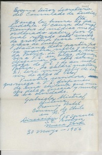 [Carta] 1956 mayo 30, Nueva York, [EE.UU.] [al] Secretario del Consulado, Suecia