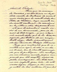 [Carta] [1953] Santiago, Chile [a] Gabriela Mistral