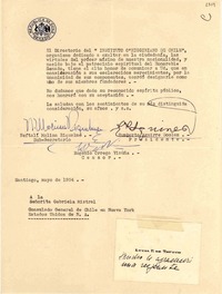 [Carta] 1954 mayo, Santiago, [Chile] [a] Gabriela Mistral, Nueva York, Estados Unidos
