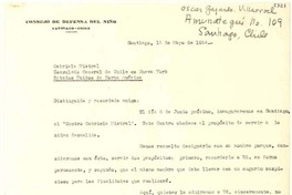 [Carta] 1954 mayo 12, Santiago, Chile [a] Gabriela Mistral, Nueva York, Estados Unidos