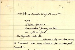 [Carta] 1954 mayo 29, San Francisco de Limache, [Chile] [a] Lucila Godoy A., Consulado General de Chile, Nueva York, [EE.UU.]