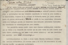 Recado sobre tres novelistas chilenos