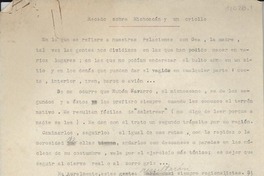 Recado sobre Michoacán y un criollo