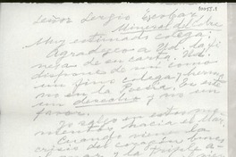 [Carta] [a] Sergio Escobar, Mineral del cobre