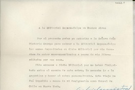 [Carta] 1955 nov. 5, Nueva York [a] Victoria Ocampo, Buenos Aires