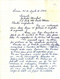 [Carta] 1954 ago. 31, Lima [a] Gabriela Mistral
