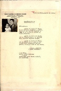 [Carta] 1954 ago, Santiago, Chile [a] Lucila Godoy