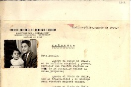 [Carta] 1954 ago, Santiago, Chile [a] Lucila Godoy