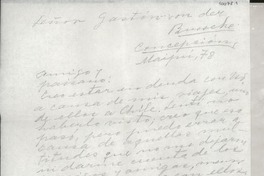 [Carta] [a] Gastón Von Der Bussche, Concepción