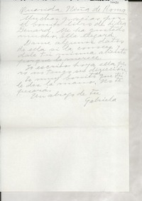 [Carta] [a] Margaret Bates