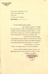 [Carta] 1954 sept. 1, Santiago [a] Gabriela Mistral
