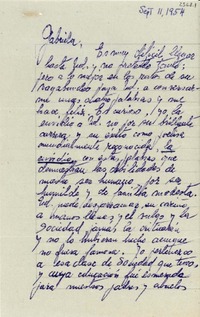 [Carta] 1954 sept. 11, Santiago [a] Gabriela Mistral