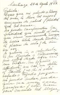 [Carta] 1954 ago. 23, Santiago, Chile [a] Gabriela Mistral