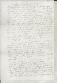 [Carta] [a la] Respetada Señora y colega