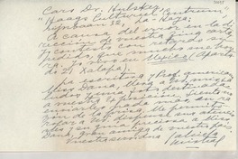 [Carta] Xalapa, México [al] Dr. Hulsker, La Haya, [Holanda]